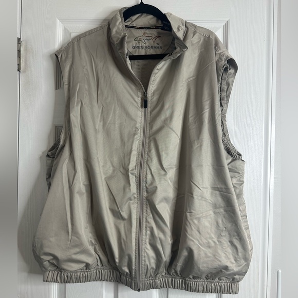 Greg Norman Collection Other - Greg Norman Full Zip Vest, Beige/Tan Windbreaker, Size XL